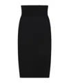 Max Mara Elastic Waist Wool Skirt In Black