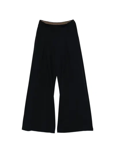 Max Mara Elastic-waistband Flowing Trousers In Blue