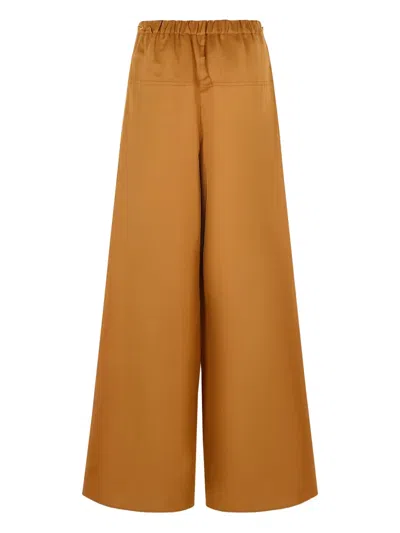 Max Mara Elastic-waistband Palazzo Pants In Brown