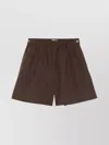 Max Mara Elastic Waistband Shorts Side Detail In Brown