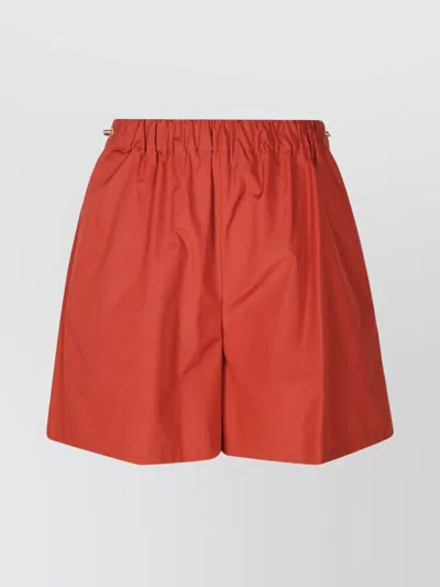Max Mara Elastic Waistband Trousers With Drawstring Detail In Red