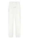 Max Mara Elasticated-cuff Drawstring Trousers In White