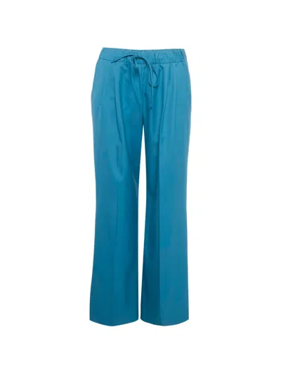 Pre-owned Max Mara Elasticated Drawstring Trousers In Blue