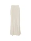 Max Mara Elasticated Silk Maxi Skirt In Neutral