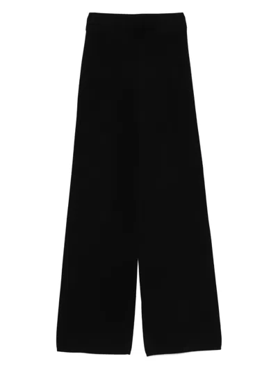 Max Mara Elasticated-waist Palazzo Trousers In Black