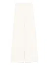 Max Mara Elastic Waistband Lightweight Wide Leg Trousers In Neutral