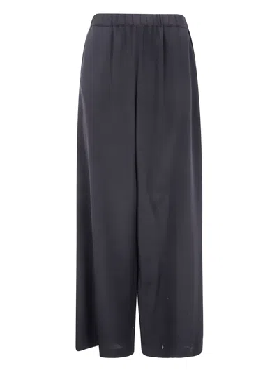 Max Mara Elasticated-waist Silk Trousers In Black
