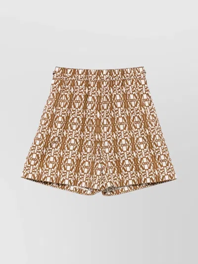Max Mara Elasticated Waistband Shorts Side Pockets In Braun