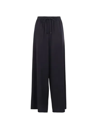 Max Mara Elasticated Wide-leg Trousers In Blue