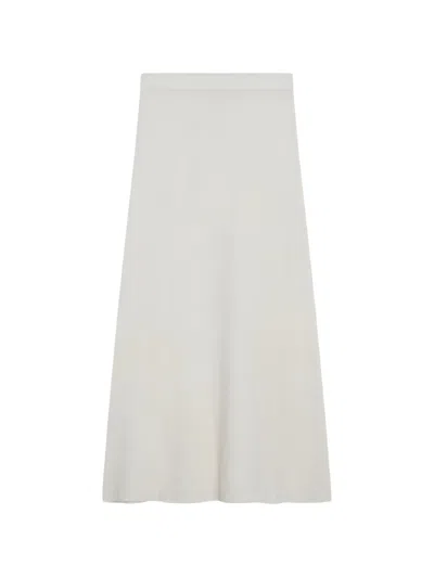 Max Mara Elasticated-waist A-line Skirt In White