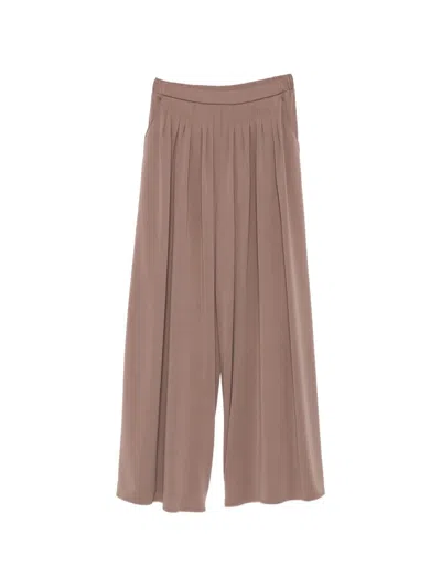 Max Mara Elasticated-waistband Palazzo Pants In Brown