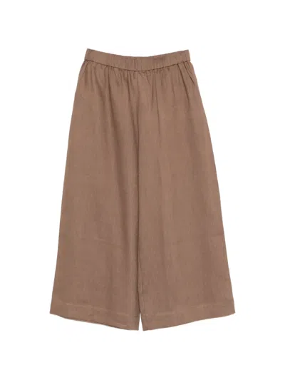 Max Mara Elasticated-waistband Trousers In Brown