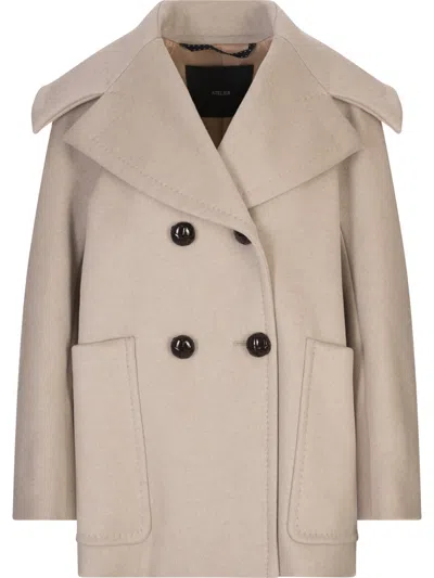 Max Mara Elegant 38 Cashmere Lined Coat With Signature Motif In Gray