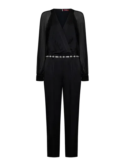 MAX MARA ELEGANT BLACK VISCOSE BLEND JUMPSUIT