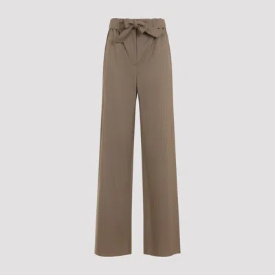Max Mara Elegant Bow Trousers For Women In Nude & Neutrals