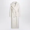 Max Mara White Cashmere Blend Dressing Gown Coat In Tan