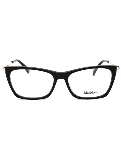 Max Mara Elegant Cat-eye Eyeglasses With Premium Acetate Craftsmanship In Black