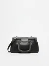Max Mara Leather Handbag Small Clasps In Black