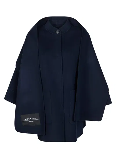 Max Mara Elegant Double-breasted Wool Coat For Women In Blue