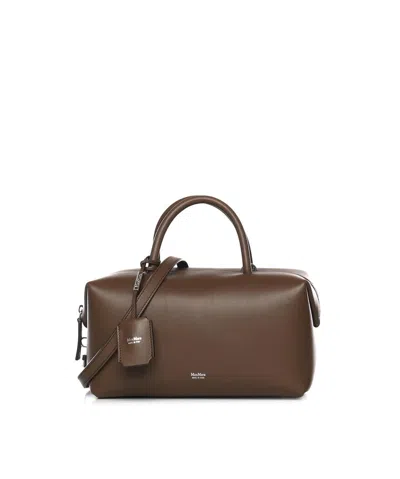 Max Mara Elegant Holdall Bag - Perfect In Dark Brown