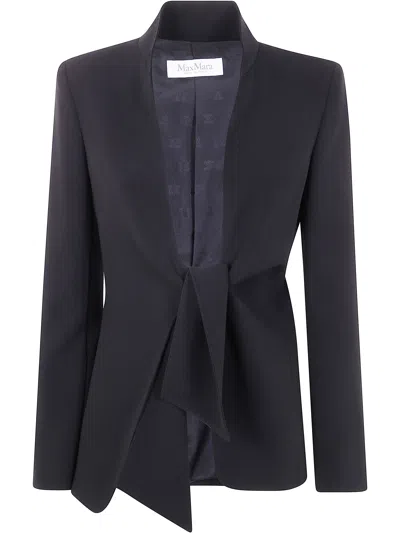 Max Mara Ghiotto Triacetate Blend Self-tie Jacket In Black