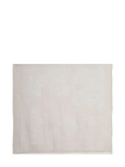 Max Mara Elegant Logo Scarf With Fringes - Women's Accessory In White