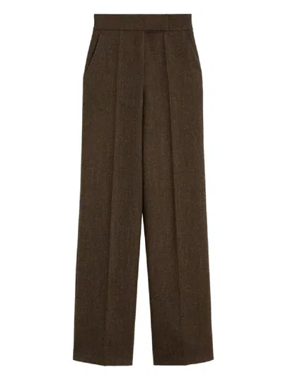 Max Mara Elegant Long Trousers In Brown