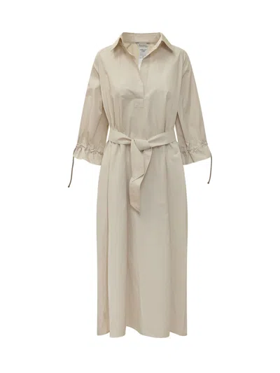 Max Mara Elegant Mini Suit Chemisier With Belt In Metallic