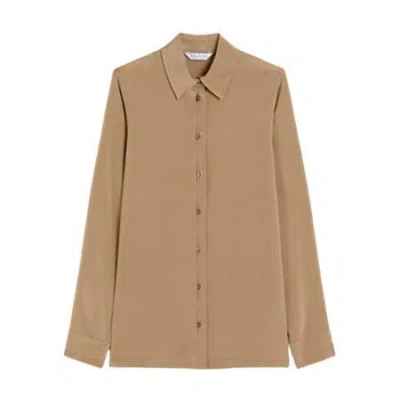 Max Mara Elegant Silk Blend T-shirt In Brown