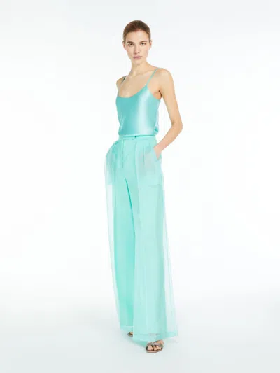 Max Mara Elegant Silk Top In Blue