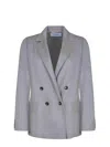 Max Mara Elegant Virgin Wool Jacket - Size Medium In Gray