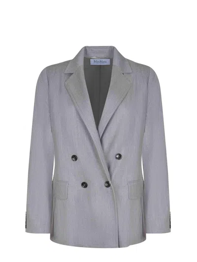 Max Mara Elegant Virgin Wool Jacket - Size Medium In Gray