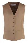 Max Mara Women's Virgin Wool Single-breast Waistcoat In Beige