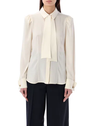 Max Mara Elegant White Silk Dress Shirt For Women