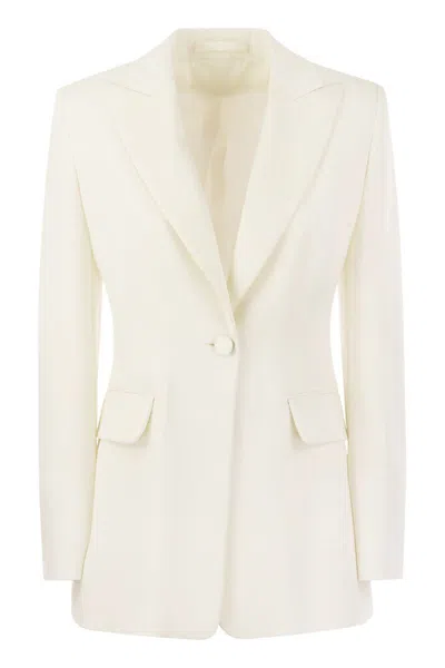 Max Mara Elegant White Tuxedo Jacket For Women