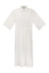 Max Mara Eulalia Cotton-blend Midi Shirt Dress In White