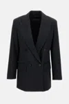 Max Mara Elegant Wool Blend Jacket In Black