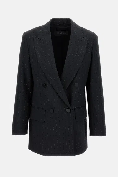 Max Mara Elegant Wool Blend Jacket In Black