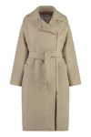 Max Mara Elegant Wool Jacket With Coordinated Belt In Tan
