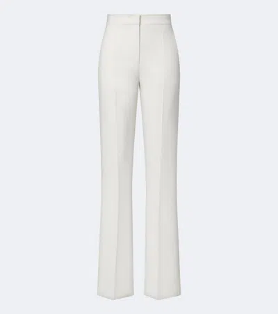 Max Mara Elegante Cady Straight-leg Pants In White