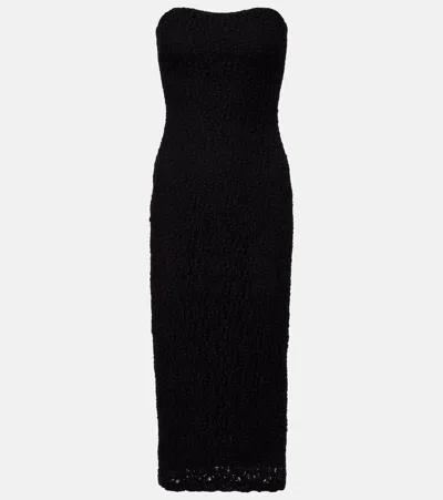Max Mara Elegante Luciana Strapless Midi Dress In Black