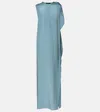 Max Mara Elegante Odessa Silk Maxi Dress In Blue