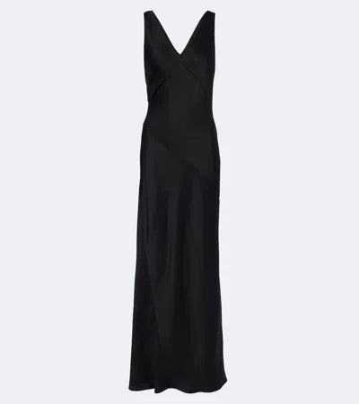 Max Mara Elegante Satin Gown In Black