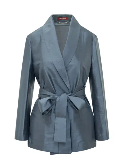 Max Mara Elegante Studio Elegant Mini Tunic With Belt In Blue