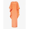 MAX MARA MAX MARA ELEGANTE WOMENS CORAL BALEARI CAPE-SLEEVE SILK GOWN