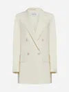 Max Mara Women Elegia Double-breasted Wool Blazer In White
