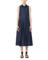 Max Mara Elena Midnight Blue Cotton Dress In Blue