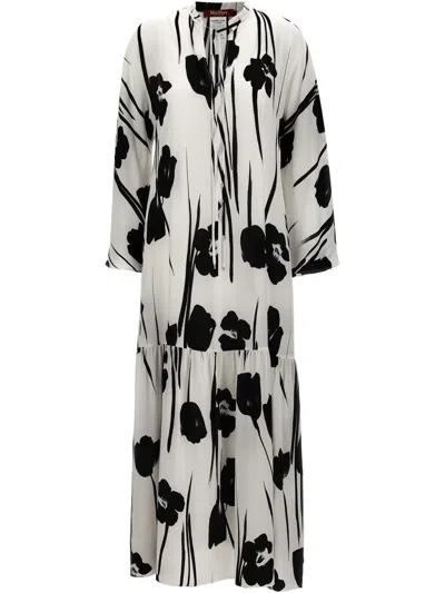 Max Mara Blackwhite Eles Dress In Multicolor