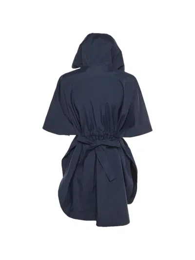 Pre-owned Max Mara Eles Hooded Cape In Blue