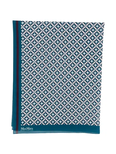 Max Mara Elfi Geometric-print Pareo In Blue